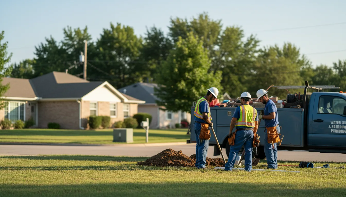 Residential water line and bathroom plumbing service in Wagoner, OK
